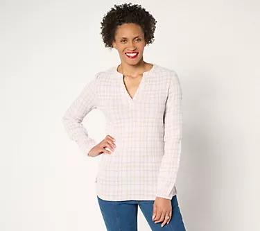 Belle by Kim Gravel Pucker Perfect Plaid 100% Cotton Popover 1 324647-belle-by-kim-gravel-pucker-perfect-plaid-100-cotton-popover-1.webp