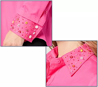 by Stacy London Addable Beaded Poplin Collar & Cuffs