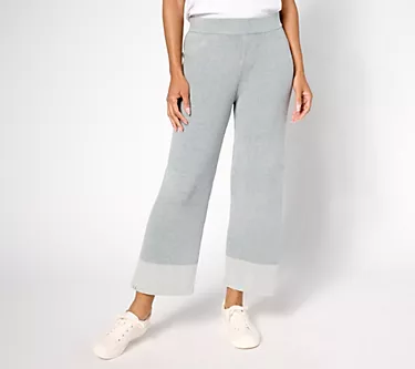 Barefoot Dreams Petite CozyChic Lite Heather Blocked Ankle Pant