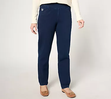 Quacker Factory DreamJeannes Regular Sparkle & Shine Straight Leg