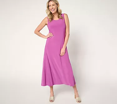 Attitudes by Renee Tall Como Jersey Tank Midi Dress
