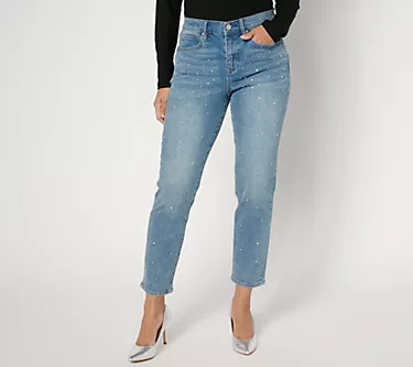 nicole by Nicole Miller Petite Bling Skinny Jeans - Indigo