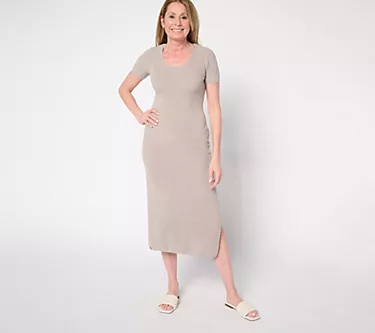 Barefoot Dreams Tall CozyChic Ultra Lite Scoop Neck Ribbed Dress