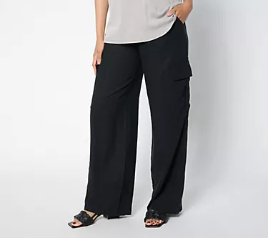 Peace Love World Boheme Petite Cargo Linen Pant