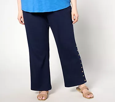 Belle by Kim Gravel Regular Packabelle Buttoned Up Relaxed Pant
