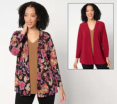 GRAVER Susan Graver Petite LK Fusion Plus Reversible Topper
