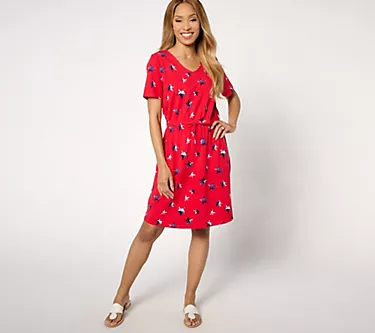 Denim & Co. Active_Regular Americana Favorite Jersey Dress
