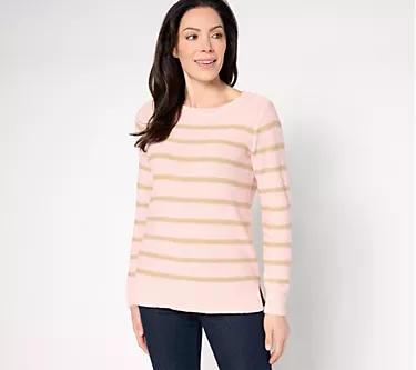 Belle by Kim Gravel Resort Ready Gold Striped Boatneck
