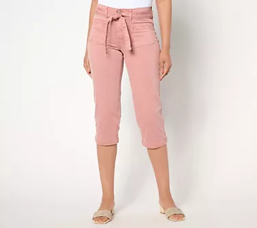 nicole by Nicole Miller Soho High Rise Straight Leg Capri- Pink