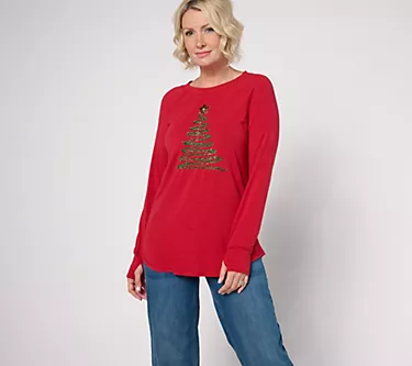 Jingle Belles by Kim Gravel Tinsel Tree Slub Top