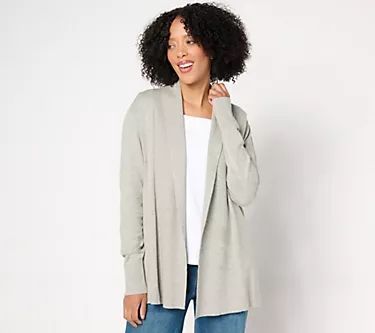 Denim & Co. Regular Cashmere Blend Shawl Collar Tunic Cardigan 1 345888-denim-co-regular-cashmere-blend-shawl-collar-tunic-cardigan-1.webp