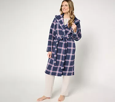 Berkshire Homewear Sherpa Plaid Hooded Robe