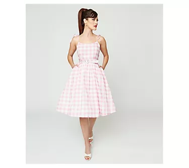 Unique Vintage Pink & White Gingham Bobbie Swing Dress 1 347756-unique-vintage-pink-white-gingham-bobbie-swing-dress-1.webp