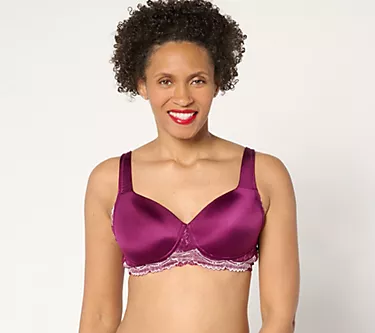 Breezies Two-Tone Lace Shimmer Lightly Padded Wirefree Bra