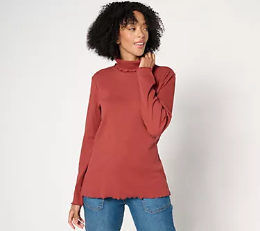 Isaac Mizrahi Live! Essentials Pima Rib Turtleneck w/ Lettuce Hem 1 351090-isaac-mizrahi-live-essentials-pima-rib-turtleneck-w-lettuce-hem-1.webp