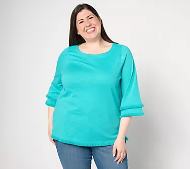 352061-belle-by-kim-gravel-slub-knit-fringe-benefits-3-4-sleeve-top-1.webp