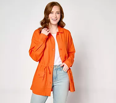 Peace Love World Boheme Long-Sleeve Linen Jacket