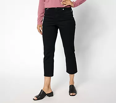 Denim & Co. Petite Black Classic Denim Straight Leg Crop Jean 1 353189-denim-co-petite-black-classic-denim-straight-leg-crop-jean-1.webp
