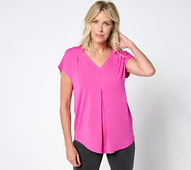 Belle by Kim Gravel Rayon Spandex Solid Top