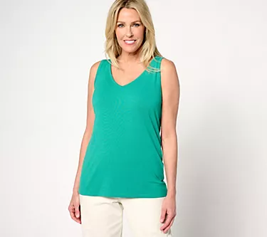 BEAUTIFUL by Lawrence Zarian The Mary Refined Knit V-Neck Tank Top