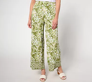 Joan Rivers Petite Luxe Knit Printed Crop Pant
