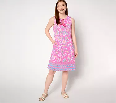 Belle by Kim Gravel TripleLuxe Knit Summer Garden Printed Dress