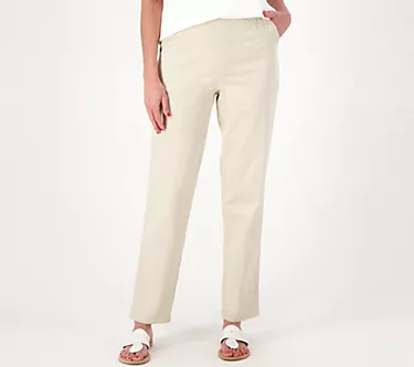 Denim & Co. Original Waist Stretch Regular Side Pocket Pant-Core