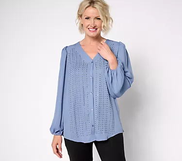 Dennis Basso Double Georgette Blouse with Embellishment 1 355746-dennis-basso-double-georgette-blouse-with-embellishment-1.webp