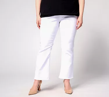 BEAUTIFUL by Lawrence Zarian Regular Ankle Frayed Hem Jean - White