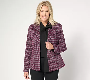 by Stacy London Patterned Knit Jacquard Blazer