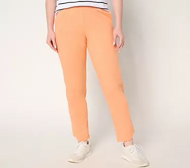 Sport Savvy Petite French Terry Full Length Pant w/ Dolphin Hem