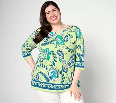 Belle by Kim Gravel TripleLuxe Knit Pretty in Paisley Top