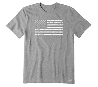 Life is Good Men's Classic Flag USA Crusher Tee