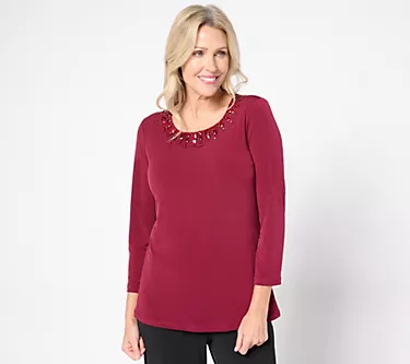 359072-susan-graver-artisan-embellished-neck-top-with-3-4-sleeves-1.webp