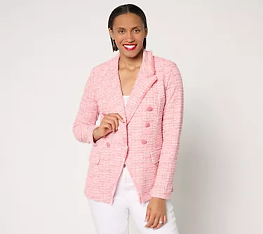 Belle by Kim Gravel Class & Sass Spring Tweed Stretch Blazer