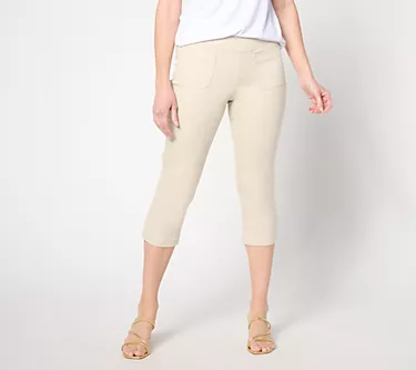 Belle by Kim Gravel Reg TripleLuxe Twill Patch Pocket Capri
