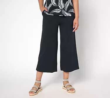Denim & Co. Beach Jersey Regular Pull-On Crop Pant