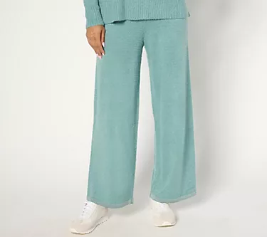 Isaac Mizrahi Live! Regular Apres Cozy Eyelash Yarn Wide Leg Pants