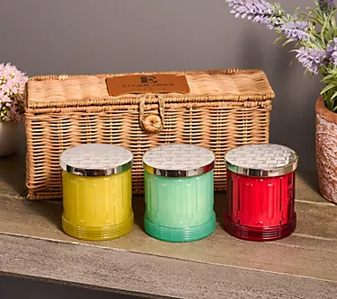 Elton John by Slatkin + Co. S/3 8oz Candles Woodside English Hamper