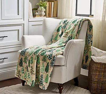 Kringle Express Oversized 60" x 80" Holiday Printed Throw