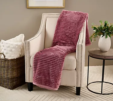 Home Reflections Reversible Plush Oversized 60" x 80" Throw