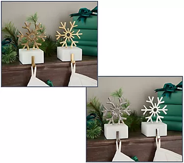 Sandra Lee Set of 2 5" Holiday Icon Stocking Holders