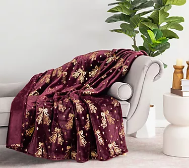 Berkshire Foiled Velvetsoft Holiday Icon 60x80 Throw