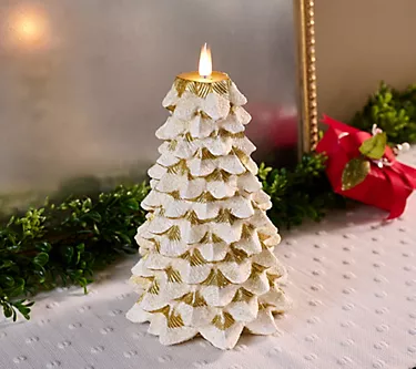 Home Bliss Rechargeable Flameless Glitter Tree Candle