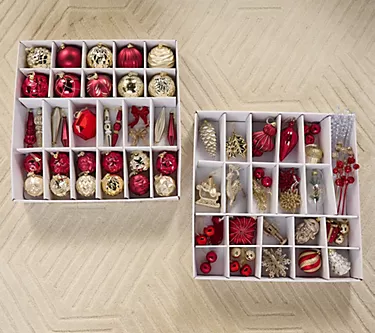 80-Pc Holiday Glam Ornament Set with Storage by Kim Gravel