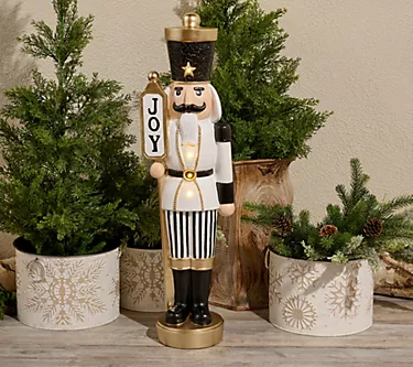 Kringle Express 32" Oversize Resin Holiday Nutcracker