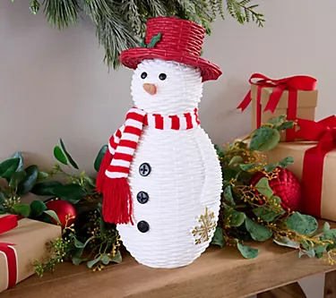 Kringle Express 14" Resin Wicker Snowman