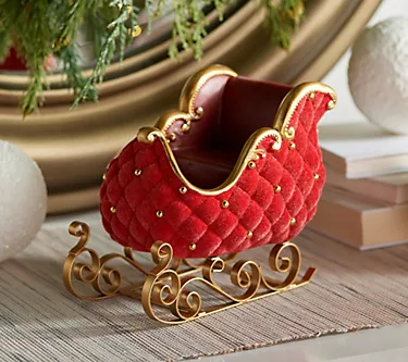 Flocked Sleigh with Beading and Scroll Design Runner by Valerie