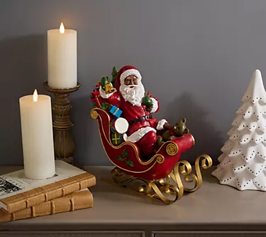 Santa in Sleigh with Gifts Figure by Valerie