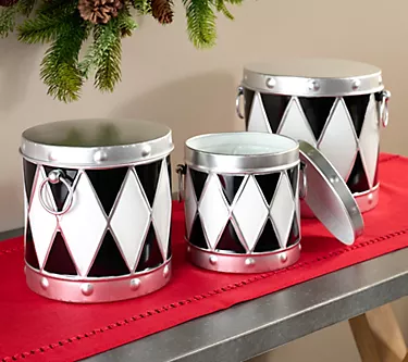 Set of 3 Metal Drum Lifts with Storage by Valerie